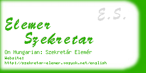 elemer szekretar business card